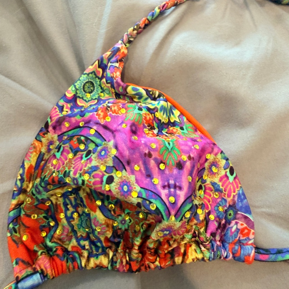 Luli Fama Colorful Strappy Crystal Bikini Set - Picture 4 of 9